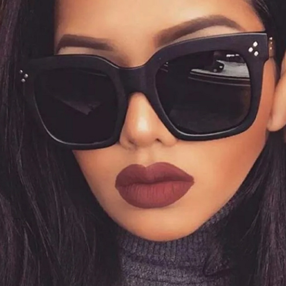 Matte Black Cateye Sunglasses NEW